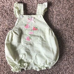 Classic look baby girl strawberry romper